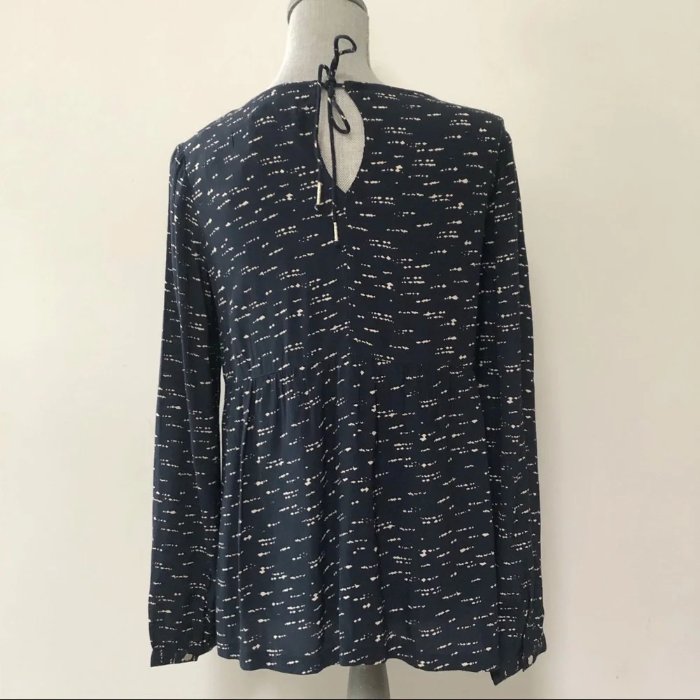 Anthropologie Indi and Cold top embroidered navy floral blouse romantic boho - Picture 4 of 5